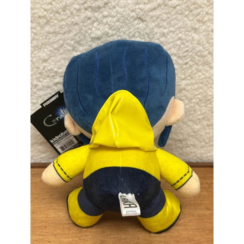 Kidrobot Coraline Plush Phunny Yellow Raincoat Button Eyes 8 Inch NWT